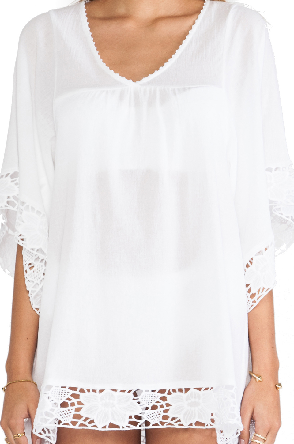 F4466  white Offshore Caftan coverup